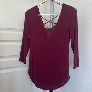 Rayon Burgundy Long Sleeve